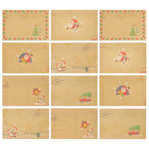 WEKAMOS 24 Stück Teiliges Vintage Kraftpapier Briefumschläge Weihnachtskuverts für Einladungen und Grußkarten Retro Stil Gummiert Geeignet für Hochzeits Partyeinladungen WEKAMOS 24 Stück Teiliges Vintage Kraftpapier Briefumschläge Weihnachtskuverts für Einladungen und Grußkarten Retro Stil Gummiert Geeignet für Hochzeits Partyeinladungen von WEKAMOS