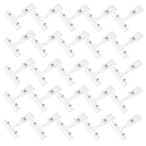 WEKAMOS 25 Stück Drehbare Preisschildhalter Clips Transparente Etikettenhalter für Flexible Auszeichnung für Märkte und Geschäfte aus Hochwertigem Kunststoff Gefertigt von WEKAMOS