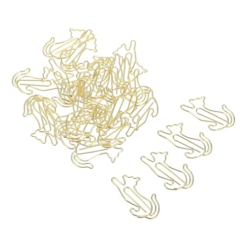 WEKAMOS 25 Stück Kreative Metall Büroklammern Katzenform Niedliche Tier Design Lesezeichen Clips für Dokumente und Fotohalter Stilvolle Büroklammern in Gold für Büro und Schule WEKAMOS 25 Stück Kreative Metall Büroklammern Katzenform Niedliche Tier Design Lesezeichen Clips für Dokumente und Fotohalter Stilvolle Büroklammern in Gold für Büro und Schule von WEKAMOS