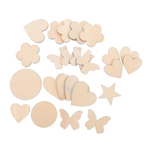 WEKAMOS 252 Stück Holzornamente Zum Bemalen, Holzblumenausschnitte, Diy, Blanke, Unlackierte Runde Holzscheiben, Ornament Zum Basteln, Hängende Dekorationen von WEKAMOS