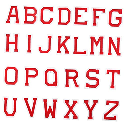 WEKAMOS 26 Stück Bügelbuchstaben A Z Aufnäher für Kleidung Taschen und Jacken Selbstklebende und Wasserdichte Flicken für DIY Projekte Rot Weißem Hintergrund WEKAMOS 26 Stück Bügelbuchstaben A Z Aufnäher für Kleidung Taschen und Jacken Selbstklebende und Wasserdichte Flicken für DIY Projekte Rot Weißem Hintergrund von WEKAMOS