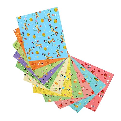 WEKAMOS 2Packungen Pack Origami Faltpapier Einseitig Bedrucktes Quadratisches Papier mit Fruchtigem Muster für DIY Bastelprojekte und Schulaktivitäten von WEKAMOS