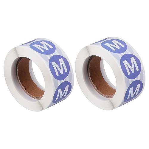 WEKAMOS 2Rolle Kleidergröße Aufkleber Runde Etiketten Praktische und Langlebige Packung für Klare Kennzeichnung von Kleidung für Shirts und von WEKAMOS