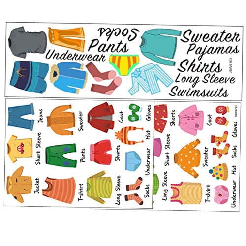 WEKAMOS 3 Blätter Kleiderschrank Aufkleber Dresser Clothing Labels Bunte Sortieretiketten für Jungen Mädchen Praktische Kleidungsetiketten für Schrank und Kinderzimmer WEKAMOS 3 Blätter Kleiderschrank Aufkleber Dresser Clothing Labels Bunte Sortieretiketten für Jungen Mädchen Praktische Kleidungsetiketten für Schrank und Kinderzimmer von WEKAMOS