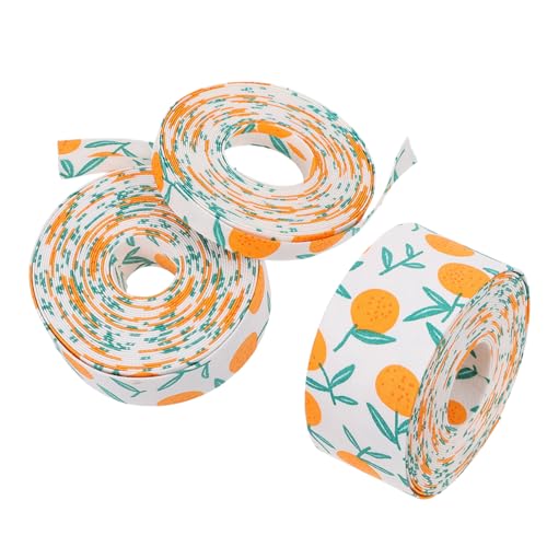 WEKAMOS 3 Rollen DIY Geschenkband mit Doppelseitigem Obstprägung Handgefertigtes Verpackungsband für Partydekoration Geschenkverpackung und Haarspangen pro Vielseitiges Bastelzubehör von WEKAMOS
