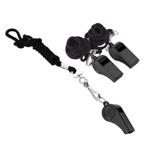 WEKAMOS 3 STÜCKE Teiliges Schiedsrichterpfeifen mit Lanyard Laute Kunststoff Trillerpfeifen für Trainer und Notfälle Robuste Sportpfeifen für Fußball Training Outdoor und von WEKAMOS