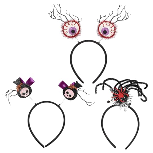 WEKAMOS 3 Stück Halloween Stirnband Spinne Totenkopf Blutiges Augapfel Design Leichtes Bequemes Party haarreif Zubehör für Kostüm Cosplay Themenfeiern Erwachsene WEKAMOS 3 Stück Halloween Stirnband Spinne Totenkopf Blutiges Augapfel Design Leichtes Bequemes Party haarreif Zubehör für Kostüm Cosplay Themenfeiern Erwachsene von WEKAMOS