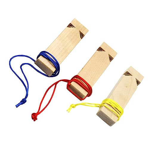 WEKAMOS 3 Stück Holzpfeifen für Trillerpfeife für Kreative Musikinstrument für Jungen und Mädchen für Zug Sound und Musikalität Entwickeln Zufällige Farbe Zufällige Farbe von WEKAMOS