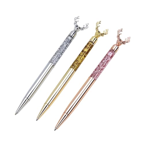 WEKAMOS 3 Stück Metall Kugelschreiber Design Glattes Schreiben Verschleißfest Weihnachts Stifte für Studenten Besondere Schreibwaren in Roségold Silber und Goldoptik WEKAMOS 3 Stück Metall Kugelschreiber Design Glattes Schreiben Verschleißfest Weihnachts Stifte für Studenten Besondere Schreibwaren in Roségold Silber und Goldoptik von WEKAMOS