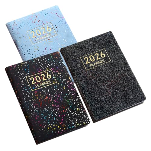 WEKAMOS 3 Stück Mini Tagesplaner Kalender mit Kunstledercover Tragbarer Monats Agenda Notizblock für Zeitmanagement Flachliegend mit Dickem Papier für Büro und Schule WEKAMOS 3 Stück Mini Tagesplaner Kalender mit Kunstledercover Tragbarer Monats Agenda Notizblock für Zeitmanagement Flachliegend mit Dickem Papier für Büro und Schule von WEKAMOS
