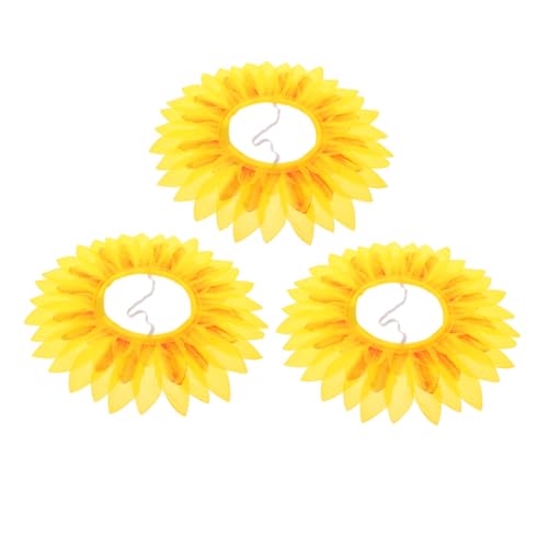 WEKAMOS 3 Stück Sonnenblumen Kopfschmuck Teiliges Kostümzubehör für Lustige Blumenkopfbedeckung für Karneval Partys und Rollenspiele Gelb Bequem und Langlebig Zufällige Zufällige Farbe von WEKAMOS