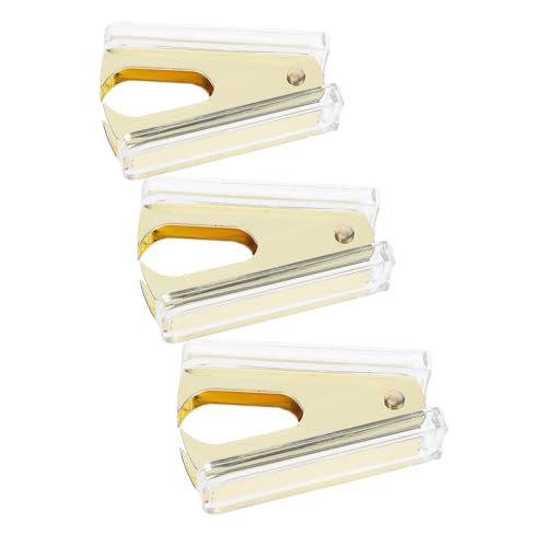 WEKAMOS 3 Stück Teiliges Ergonomischer Transparenter Acryl Heftklammerentferner mit Goldfarbenem Akzent Platzsparendes Design Komfortabler Griff für Büro Zuhause und Schule WEKAMOS 3 Stück Teiliges Ergonomischer Transparenter Acryl Heftklammerentferner mit Goldfarbenem Akzent Platzsparendes Design Komfortabler Griff für Büro Zuhause und Schule von WEKAMOS