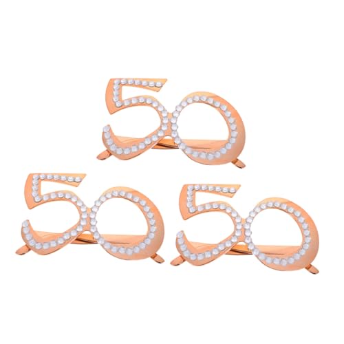 WEKAMOS 3 Stück Teiliges Geburtstags Partybrillen Roségoldene Zahlenform Sonnenbrillen Lustige Brillen für Damen Wiederverwendbare Partydekoration für Jubiläumsfeiern WEKAMOS 3 Stück Teiliges Geburtstags Partybrillen Roségoldene Zahlenform Sonnenbrillen Lustige Brillen für Damen Wiederverwendbare Partydekoration für Jubiläumsfeiern von WEKAMOS