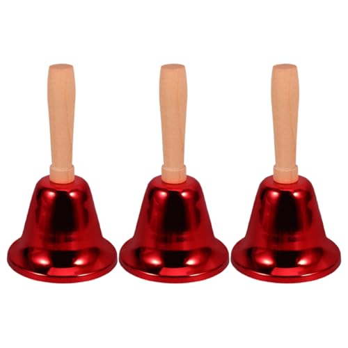 WEKAMOS 3 Stück Teiliges Handglocken Lautstarke Tischglocke mit Metallkugel für Effektive Aufmerksamkeit für Klassenzimmer Veranstaltungen Restaurants und Zuhause von WEKAMOS