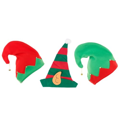 WEKAMOS 3 Stück Teiliges Weihnachtsmützen Clownshut Rot Grün Gestreift mit Glöckchen Langlebige Leichte Partyhüte für Erwachsene Weihnachtskostüm Festliche Kopfbedeckung für Feier Karneval WEKAMOS 3 Stück Teiliges Weihnachtsmützen Clownshut Rot Grün Gestreift mit Glöckchen Langlebige Leichte Partyhüte für Erwachsene Weihnachtskostüm Festliche Kopfbedeckung für Feier Karneval von WEKAMOS