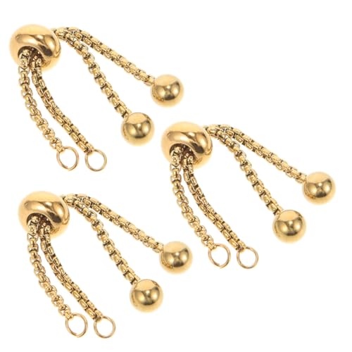 WEKAMOS 3 Stück Verstellbare Edelstahl Schiebekette mit Perlenenden Verlängerungsketten für Schmuckherstellung Damen DIY Armbänder Komfortabel Anpassbar WEKAMOS 3 Stück Verstellbare Edelstahl Schiebekette mit Perlenenden Verlängerungsketten für Schmuckherstellung Damen DIY Armbänder Komfortabel Anpassbar von WEKAMOS