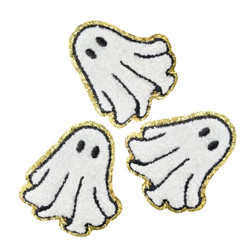 WEKAMOS 3 Stück Weiße Bügelflicken Halloween Stoff Applikationen mit Erhöhter Stickerei Technik Strapazierfähige DIY Patches für Kleidung Jeans Hüte und Schuhe WEKAMOS 3 Stück Weiße Bügelflicken Halloween Stoff Applikationen mit Erhöhter Stickerei Technik Strapazierfähige DIY Patches für Kleidung Jeans Hüte und Schuhe von WEKAMOS