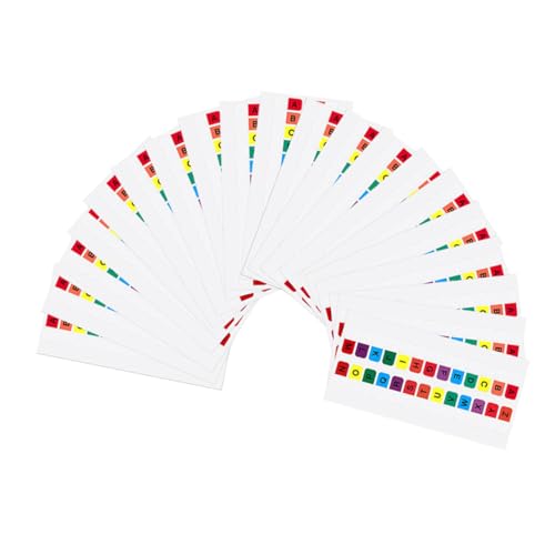 WEKAMOS 30 Blatt Bunte Alphabet Registerkarten Selbstklebende Notizbuch Markierungen für Effektive Dokumentenorganisation und Persönliche Notizen Langlebig und Praktisch von WEKAMOS