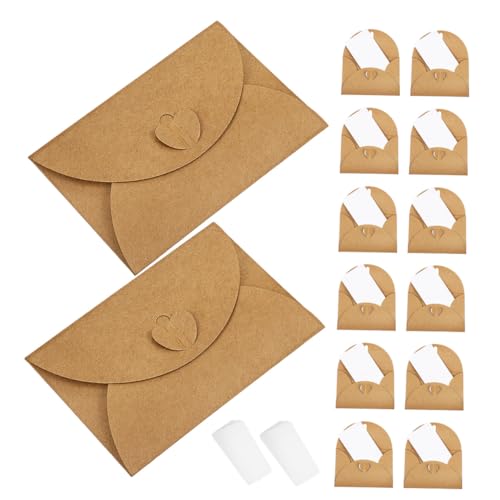 WEKAMOS 30 Sets Umschläge Mit Liebesschnalle Abschlussumschläge Für Abschlussfeiern Vintage Umschläge Für Veranstaltungen DIY Einladungsumschläge Dankes Braunes von WEKAMOS