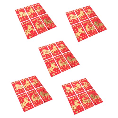 WEKAMOS 30 Stück Chinesische Rote Umschläge mit Pferde Jahresprägung Langlebige Geldumschläge für Chinesisches Neujahr Vielseitig für Frühlingsfest und Geschenkübergabe Festliches Design WEKAMOS 30 Stück Chinesische Rote Umschläge mit Pferde Jahresprägung Langlebige Geldumschläge für Chinesisches Neujahr Vielseitig für Frühlingsfest und Geschenkübergabe Festliches Design von WEKAMOS