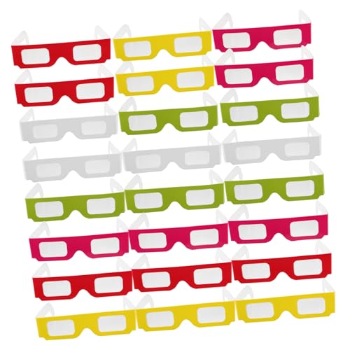 WEKAMOS 30 Stück Feuerwerksgläser Belohnungen für Geburtstagsfeiergläser Valentinstag Partygeschenke Form Partyzubehör für rote Partygeschenke 3D-Brille für Papier von WEKAMOS