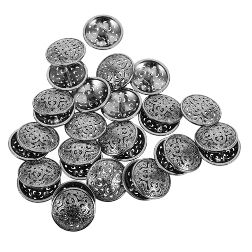 WEKAMOS 30 Stück Metallknöpfe Schwarz Hochwertige Hohlgefräste Diy Nähknöpfe für Jacken Mäntel und Kreative Dekorationen Langlebig und Rostfrei von WEKAMOS