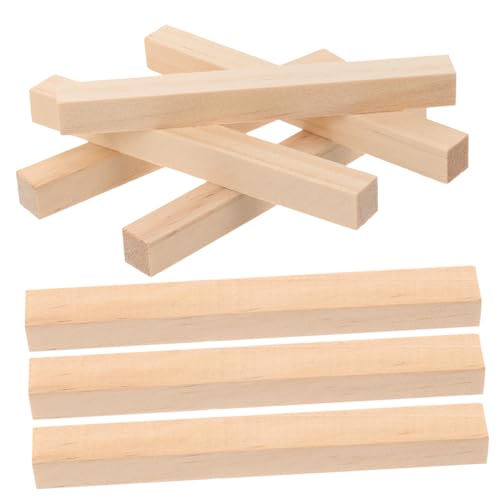 WEKAMOS 30 Stück Teiliges Unbehandelte Holzleisten zum Basteln Quadratische Holzstäbe für DIY Projekte Modellbau Handwerk und Dekoration Natürliche Holzdübelstäbe für Kreative Anwendungen von WEKAMOS