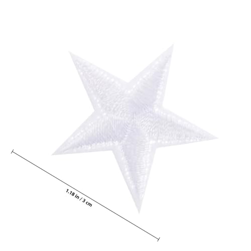 WEKAMOS 30 Stück Teiliges Weiße Stern Bügelbilder aus Besticktem Flexible Reparatur Dekorations patches für Kleidung Taschen Hüte Einfach Anzubringen und Langlebig von WEKAMOS