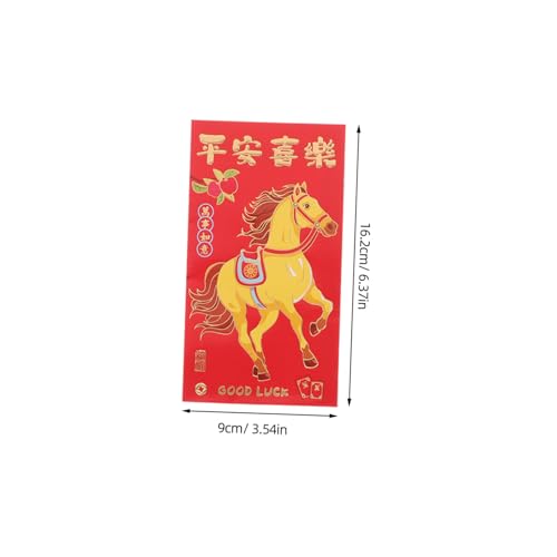 WEKAMOS 300 Stk. Rote Umschläge Jahr Des Pferdes Kreative Lunar Hong Bao für Frühlingsfest Stabile Papiergeldumschläge Vielseitig für Familienfeiern und Firmenveranstaltungen WEKAMOS 300 Stk. Rote Umschläge Jahr Des Pferdes Kreative Lunar Hong Bao für Frühlingsfest Stabile Papiergeldumschläge Vielseitig für Familienfeiern und Firmenveranstaltungen von WEKAMOS