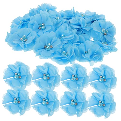 WEKAMOS 30Stücke Chiffonblumen Perlen und Strass Dekorative Nähzubehör für Kleidung DIY Bastelarbeiten Kopfschmuck und Partydekoration Stoffblumen in Blau WEKAMOS 30Stücke Chiffonblumen Perlen und Strass Dekorative Nähzubehör für Kleidung DIY Bastelarbeiten Kopfschmuck und Partydekoration Stoffblumen in Blau von WEKAMOS