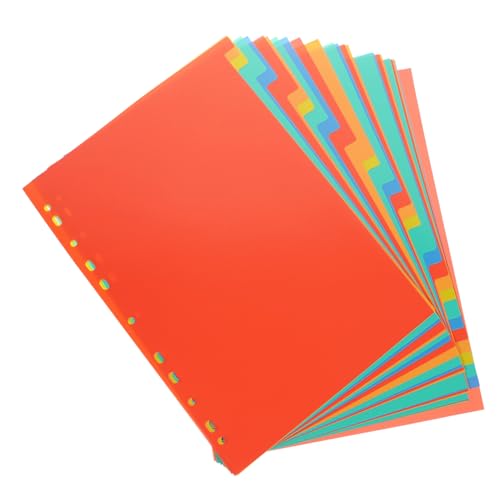 WEKAMOS 31 Blatt Teiliges Register aus Material Langlebige Lochrand Register mit Beschreibbaren für Büro und Schule Farbige Trennblätter zur Einfachen Organisation von Ordnern und von WEKAMOS