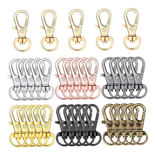 WEKAMOS 35 Stück Teiliges Drehbare Karabinerhaken mit Federverschluss aus Zinklegierung Bunte Lobster Clasp Schlüsselanhänger für Taschen Rucksäcke Haustierleinen und DIY von WEKAMOS