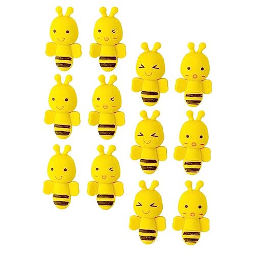 WEKAMOS 36 Stück Teiliges Niedliche Bienen Radiergummis für Lustige Cartoon Motive Praktische Malwerkzeuge Kindergarten Jungen Mädchen von WEKAMOS