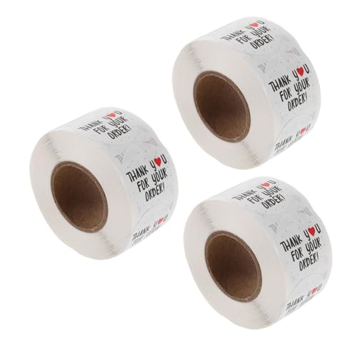 WEKAMOS 3Roll Thank You Seal Stickers Rund Selbstklebend Leicht Abziehbar Ohne Rückstände Für Versand Verpackung Small Business Geschenkverpackung von WEKAMOS
