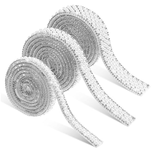 WEKAMOS 3Stücke Selbstklebendes Strassband mit Perlen Dekoratives Band für DIY Handwerk Hochzeitsdeko und Kreative Projekte WEKAMOS 3Stücke Selbstklebendes Strassband mit Perlen Dekoratives Band für DIY Handwerk Hochzeitsdeko und Kreative Projekte von WEKAMOS