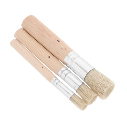 WEKAMOS 3er Set Pinsel-Set Wachspinsel Für Die Kreidemalerei Kreidepinsel Runde Pinsel Schablonenbürsten Schablonenpinsel Aus Holz Möbelwachsbürste Rundbürste Schweinehaar WEKAMOS 3er Set Pinsel-Set Wachspinsel Für Die Kreidemalerei Kreidepinsel Runde Pinsel Schablonenbürsten Schablonenpinsel Aus Holz Möbelwachsbürste Rundbürste Schweinehaar von WEKAMOS