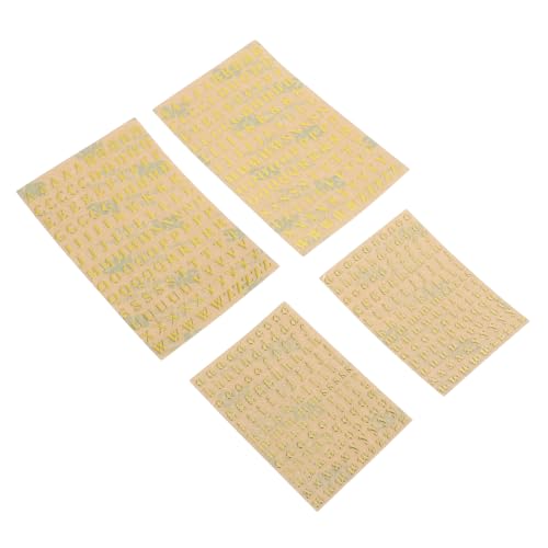 WEKAMOS 4 Blätter Glitzernde Alphabet aufkleber Gold Selbstklebend Bögen Metallische Buchstaben Sticker für DIY Scrapbooking Harzkunst Tassen Glasflaschen Handys und Nageldesign von WEKAMOS