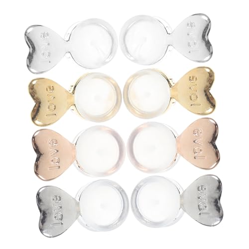 WEKAMOS 4 Paare Herzförmige Silikon Ohrstecker Verschlüsse Weiche Komfortable Unterstützung Für Schwere Ohrringe Und Sensible Ohren In Gold Silber Roségold Stahlfarben WEKAMOS 4 Paare Herzförmige Silikon Ohrstecker Verschlüsse Weiche Komfortable Unterstützung Für Schwere Ohrringe Und Sensible Ohren In Gold Silber Roségold Stahlfarben von WEKAMOS