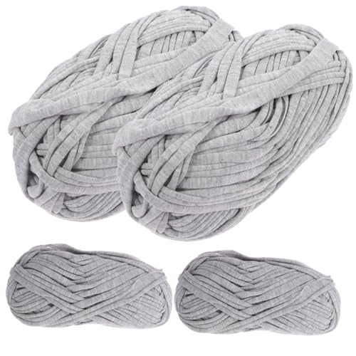 WEKAMOS 4 Rollen Kuschelweiches Häkelgarn pro Weiches DIY Strickgarn für Handarbeiten Vielseitiges Flaches Garn zum Stricken Dekorieren Taschenherstellung und Heimtextilien von WEKAMOS