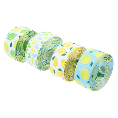 WEKAMOS 4 Rollen Polyester Bänder mit Zitronen Herz Dekorative Geschenkverpackungsbänder Flexible DIY Schleifen und Bastelbänder für Festival und Geschenkverpackung WEKAMOS 4 Rollen Polyester Bänder mit Zitronen Herz Dekorative Geschenkverpackungsbänder Flexible DIY Schleifen und Bastelbänder für Festival und Geschenkverpackung von WEKAMOS