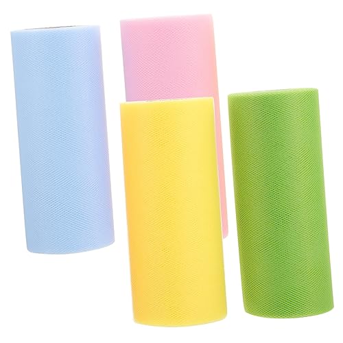 WEKAMOS 4 Rollen Tüllrollen für DIY Deko Farben Hellblau Rosa Hellgrün Gelb Weiches Netzgewebe für Geschenkpäckchen Blumenarrangements und Bastelprojekte Elegantes Dekoband für Hochzeiten WEKAMOS 4 Rollen Tüllrollen für DIY Deko Farben Hellblau Rosa Hellgrün Gelb Weiches Netzgewebe für Geschenkpäckchen Blumenarrangements und Bastelprojekte Elegantes Dekoband für Hochzeiten von WEKAMOS