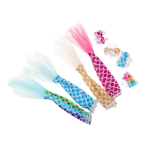 WEKAMOS 4 Sätze Babypuppenkleidung Meerjungfrau Kleidung Puppenbadeanzug Puppen Anziehen Puppenkleidung Für Meerjungfrauen Puppe Verkleiden Zubehör Kleid Für Puppen Puppen-Outfits Stoff von WEKAMOS