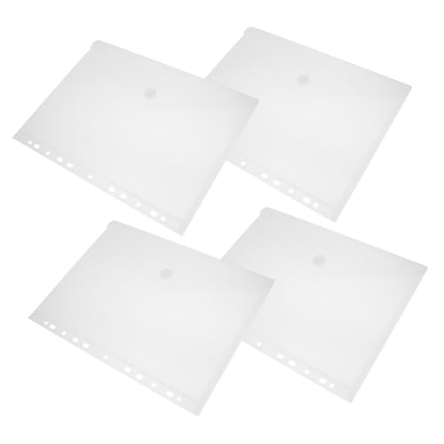WEKAMOS 4 Stück Dokumententaschen aus Kunststoff mit Druckknopf Abheftbare Transparente Ordnertaschen für Büro Schule und Zuhause Stabile Reißfeste Sammelmappen für Dokumente und von WEKAMOS