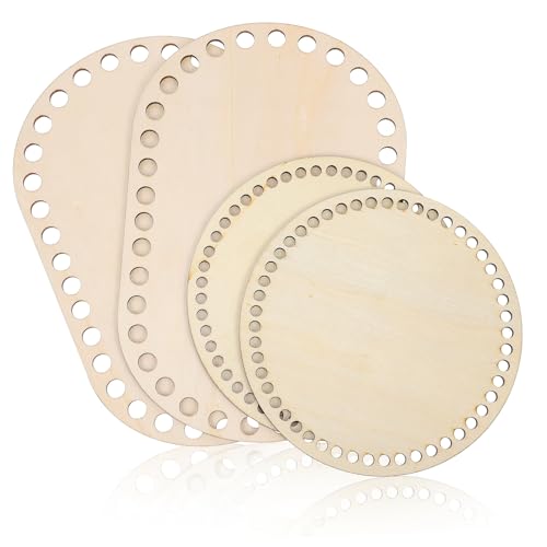WEKAMOS 4 Stück Holzkorbböden Oval Rund Natürliche Holzunterlagen für Häkelkörbe DIY Korbboden für Taschen und Bastelarbeiten und Dekorierbar WEKAMOS 4 Stück Holzkorbböden Oval Rund Natürliche Holzunterlagen für Häkelkörbe DIY Korbboden für Taschen und Bastelarbeiten und Dekorierbar von WEKAMOS