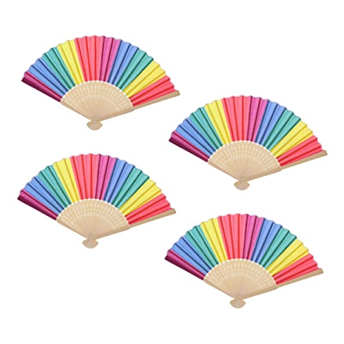 WEKAMOS 4 Stück Kreative Regenbogen Klappfächer aus für Retro Fotorequisiten für Partys Hochzeiten und Aufführungen WEKAMOS 4 Stück Kreative Regenbogen Klappfächer aus für Retro Fotorequisiten für Partys Hochzeiten und Aufführungen von WEKAMOS