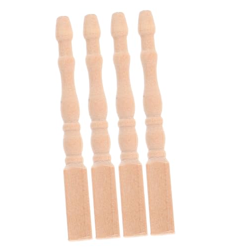 WEKAMOS 4 Stück Mini -tischbeine Miniatur-möbelbeine Miniatur-puppenhaus-tischbeine Micro Landscape Decor Puppenhauszubehör Miniatur-holzmöbel Puppenhaus-miniatur-tischbeine Birke Beige von WEKAMOS
