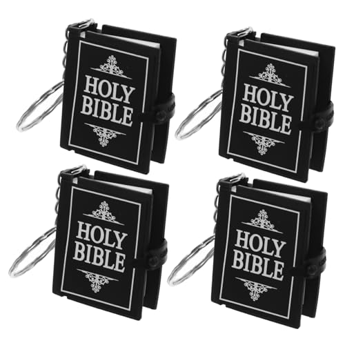 WEKAMOS 4 Stück Miniatur Bibel Schlüsselanhänger Set Teilig Inspirierender Englischer Text Leichter Tragbarer Anhänger für Souvenir und Party Accessoire WEKAMOS 4 Stück Miniatur Bibel Schlüsselanhänger Set Teilig Inspirierender Englischer Text Leichter Tragbarer Anhänger für Souvenir und Party Accessoire von WEKAMOS