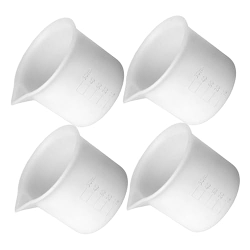 WEKAMOS 4 Stück Silikon Messbecher mit Präzise Epoxidharz Mischbecher für DIY Resin Wiederverwendbare Gießpulver Messbecher Vielseitige Bastel und Laborwerkzeuge von WEKAMOS