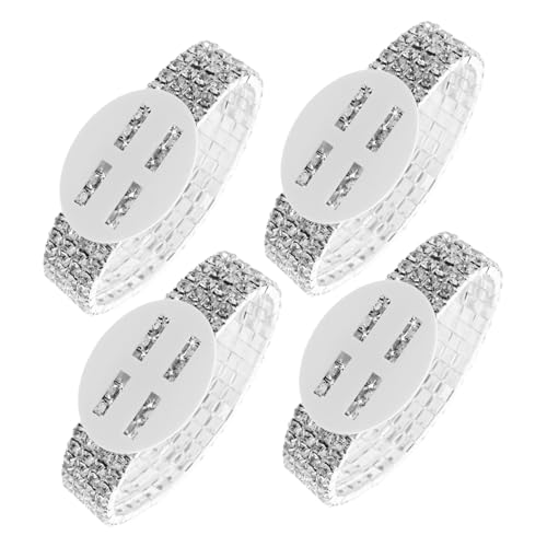 WEKAMOS 4 Stück Strass Handgelenkskorsage Armbänder Elastische Diy Accessoires für Hochzeiten Abschlussfeiern und Jubiläumsfeiern Stilvolle Armreifen für Braut und Trauzeugin WEKAMOS 4 Stück Strass Handgelenkskorsage Armbänder Elastische Diy Accessoires für Hochzeiten Abschlussfeiern und Jubiläumsfeiern Stilvolle Armreifen für Braut und Trauzeugin von WEKAMOS