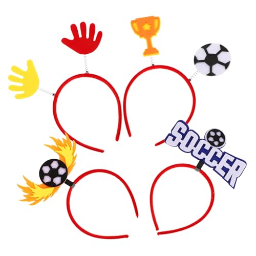 WEKAMOS 4 Stück Teiliges Fußball Stirnband für Frauen Sportliche Haaraccessoires für Wettkämpfe und Partys Dekorative Kopfbedeckung mit Fußball Design für Fans und Veranstaltungen WEKAMOS 4 Stück Teiliges Fußball Stirnband für Frauen Sportliche Haaraccessoires für Wettkämpfe und Partys Dekorative Kopfbedeckung mit Fußball Design für Fans und Veranstaltungen von WEKAMOS